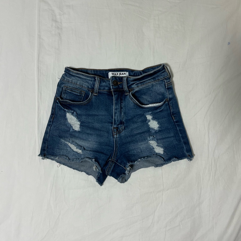 Blue denim shorts